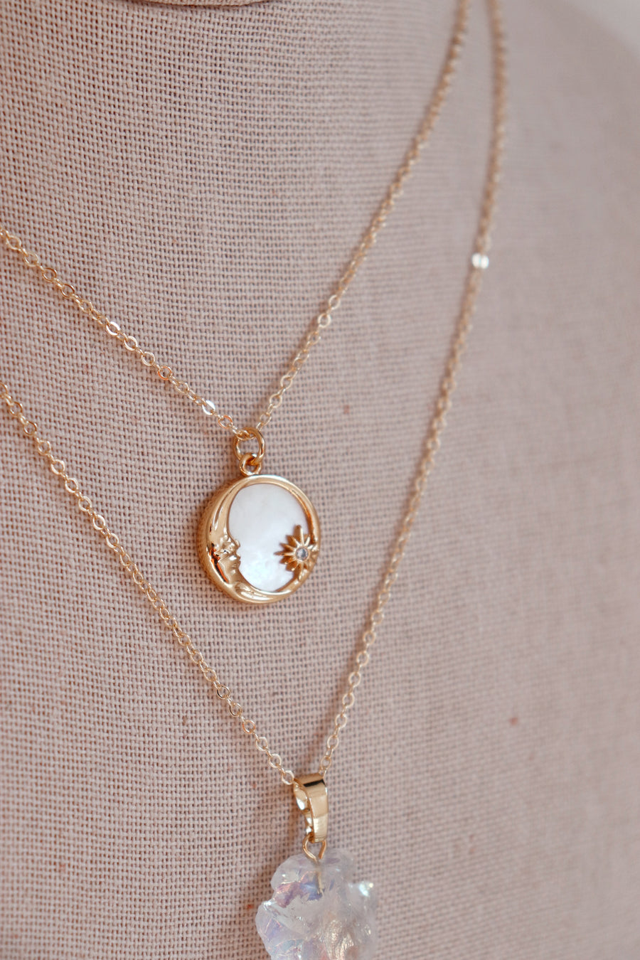 Artemis gift set | moon and arrowhead necklace layering set