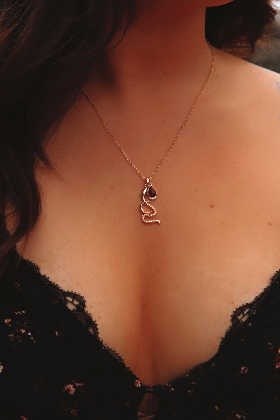 Blood moon | carnelian serpent moon necklace
