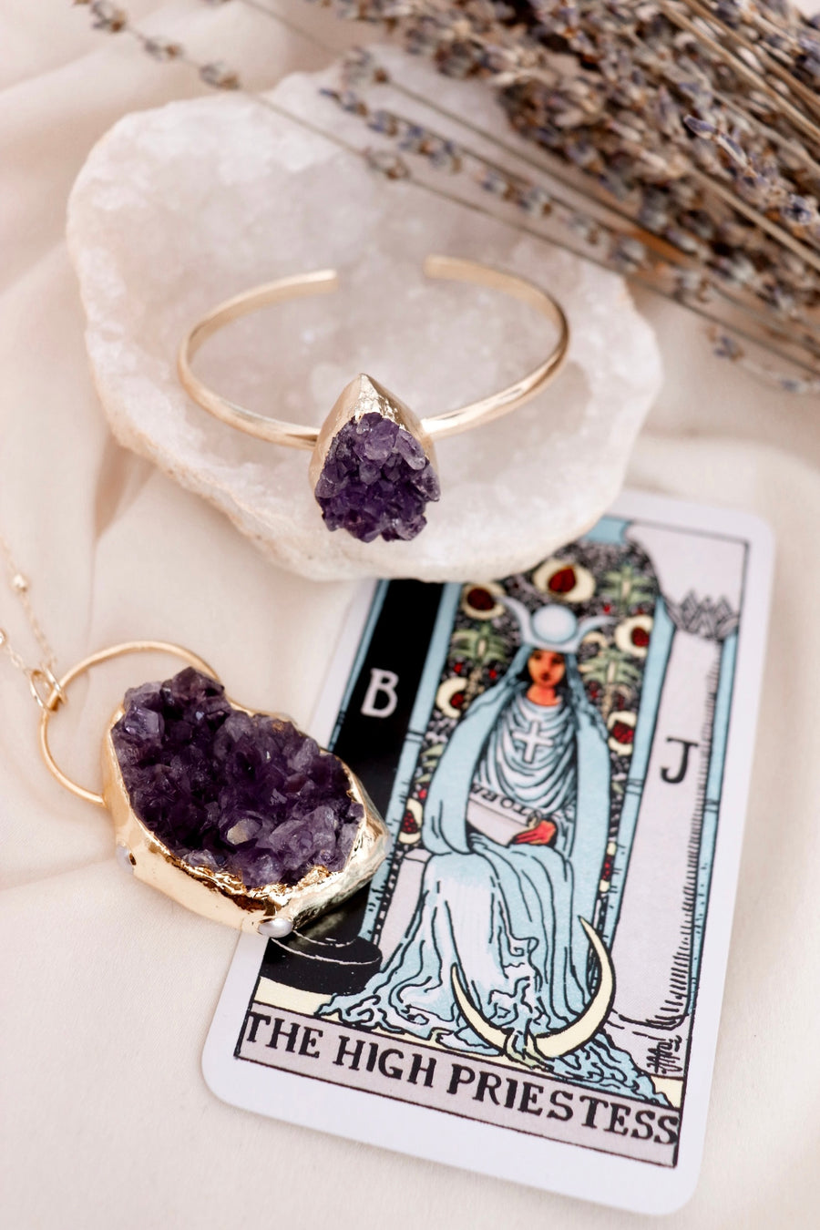 The High Priestess | amethyst geode bracelet