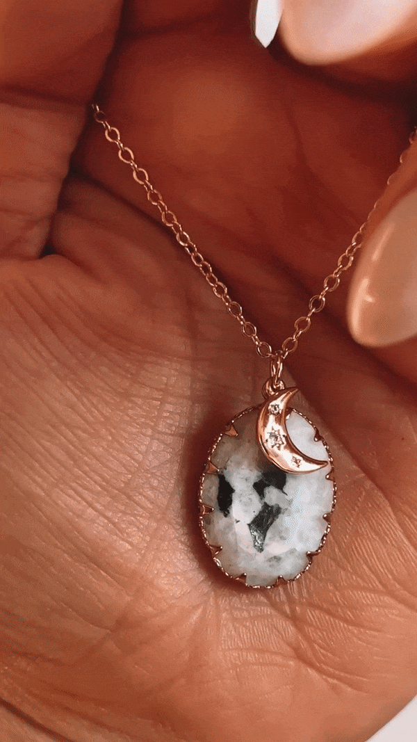 Moondancer | moonstone crescent necklace