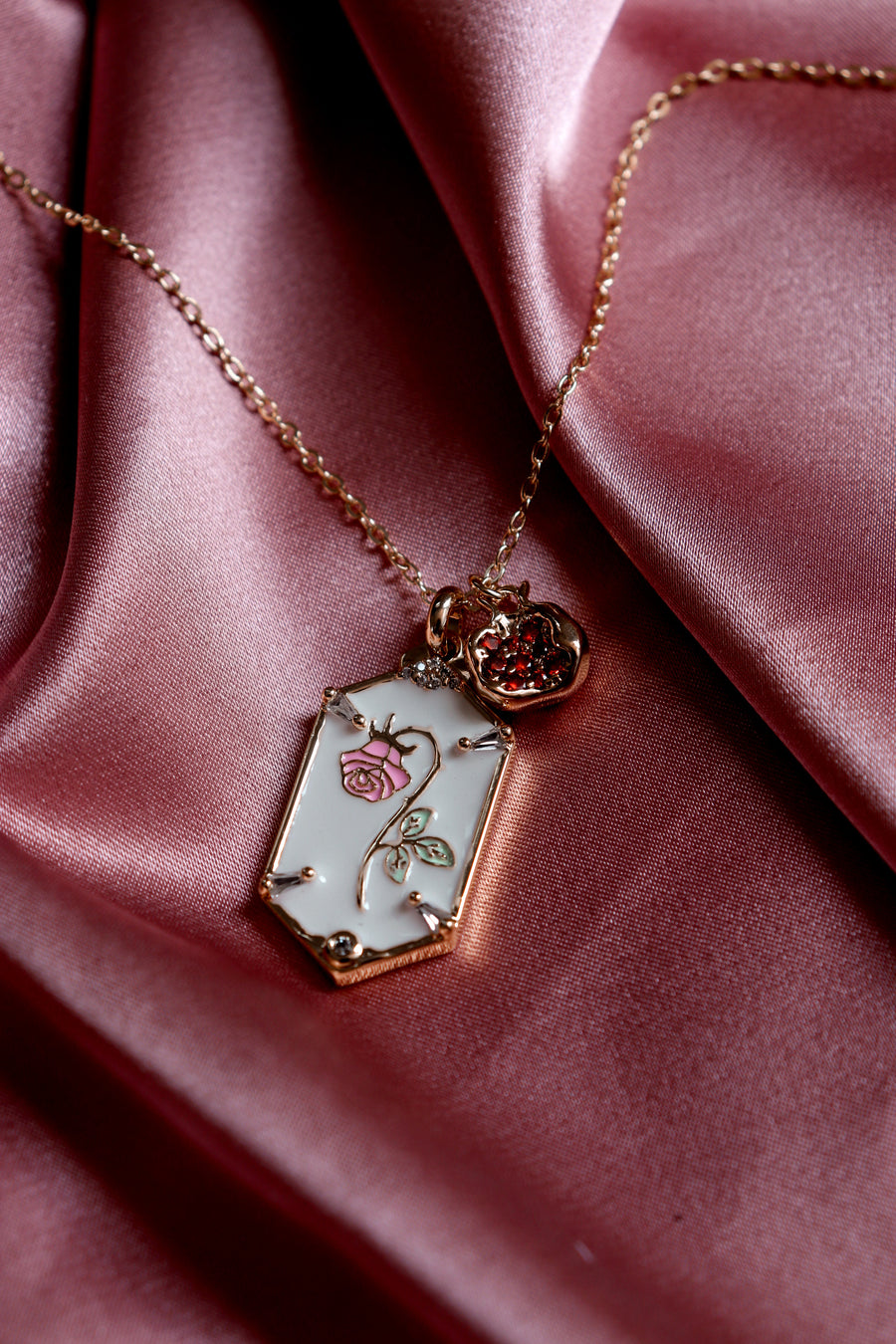 Persephone's charm | fallen rose necklace
