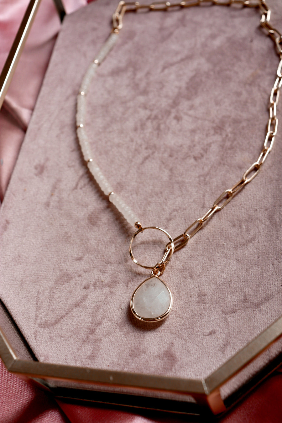 Renewal | moonstone toggle necklace