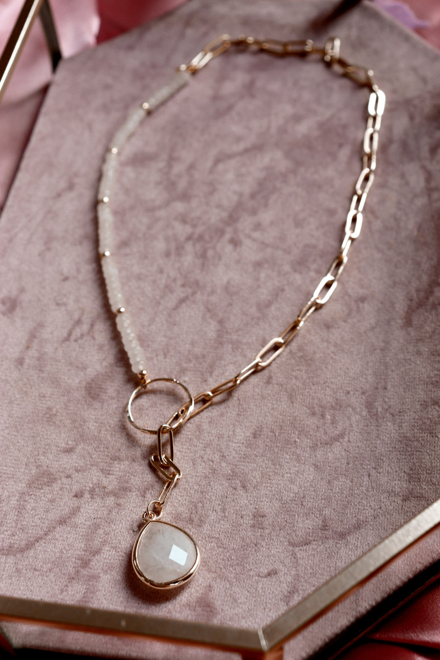 Renewal | moonstone toggle necklace