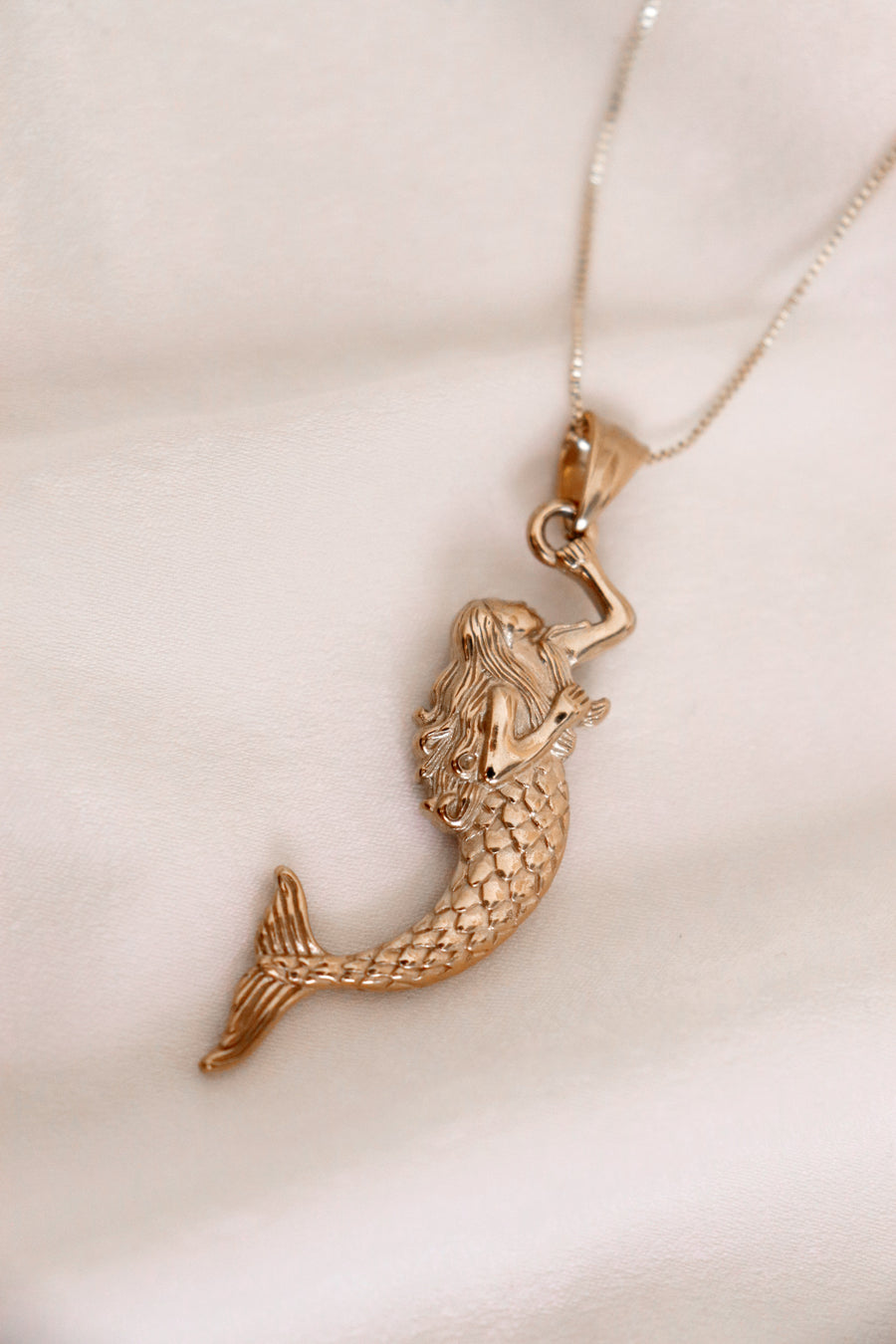 Yemaya | Vintage brass mermaid necklace