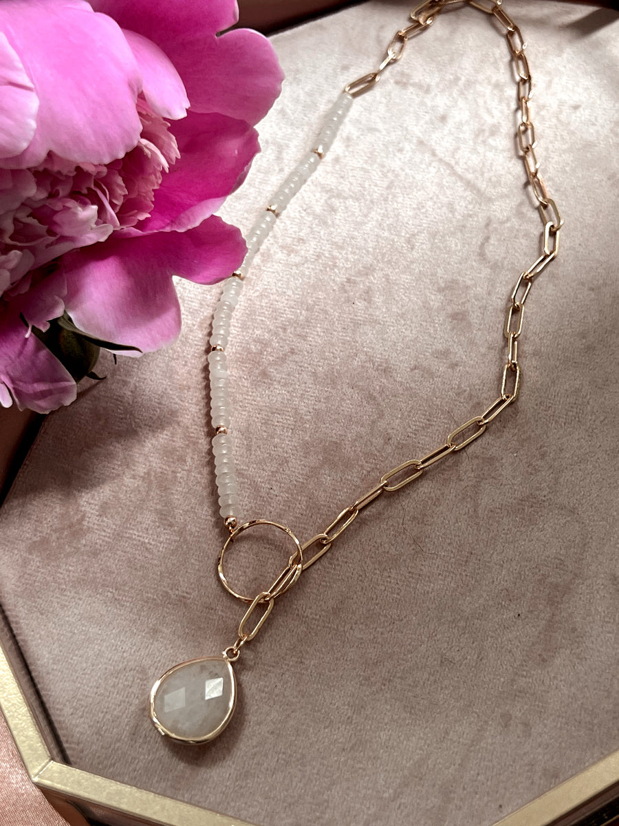 Renewal | moonstone toggle necklace