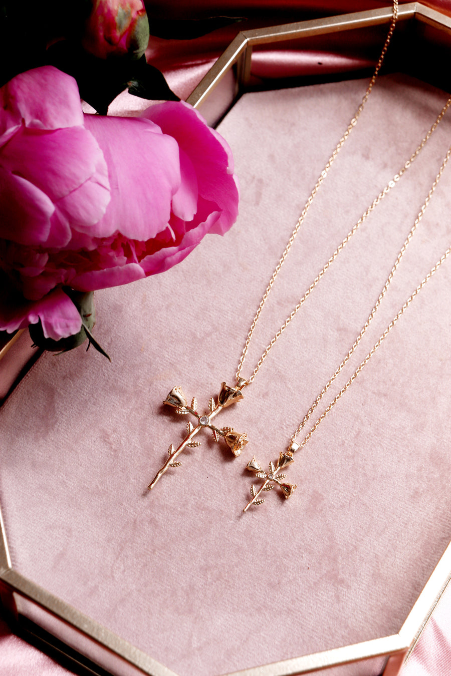 Mary Magdalene | rose cross necklace