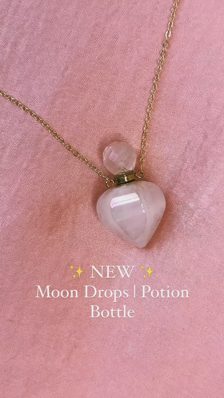 Moon Drops | Aura quartz potion bottle necklace