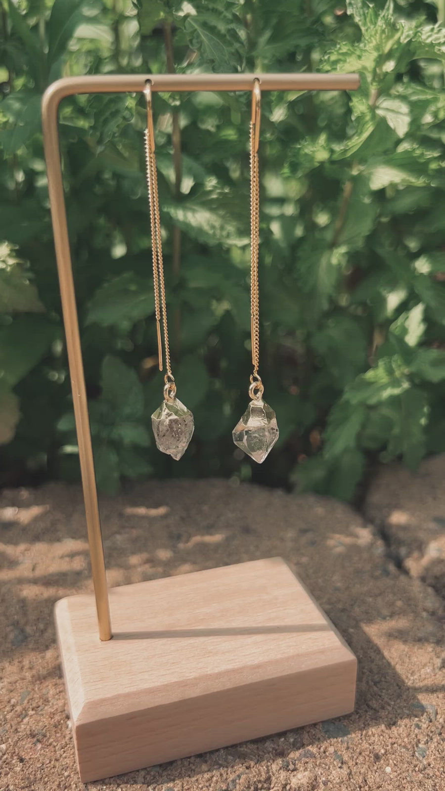 Alignment | Herkimer diamond threader earrings