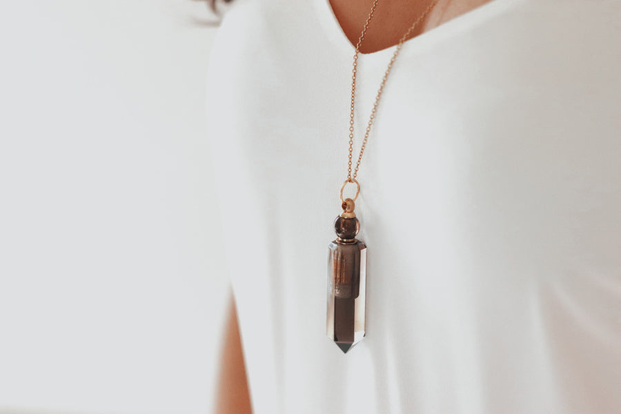 Potion bottle necklace | Smoky quartz