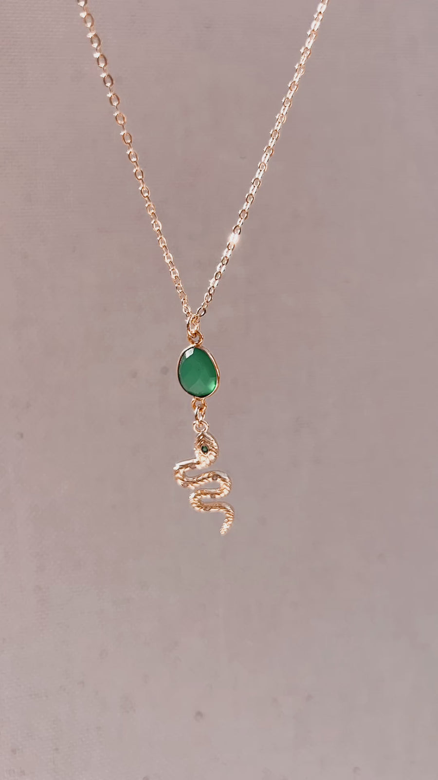 Medusa | green onyx serpent necklace