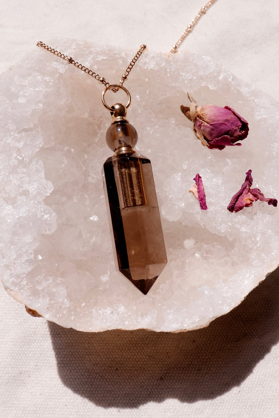 Potion bottle necklace | Smoky quartz