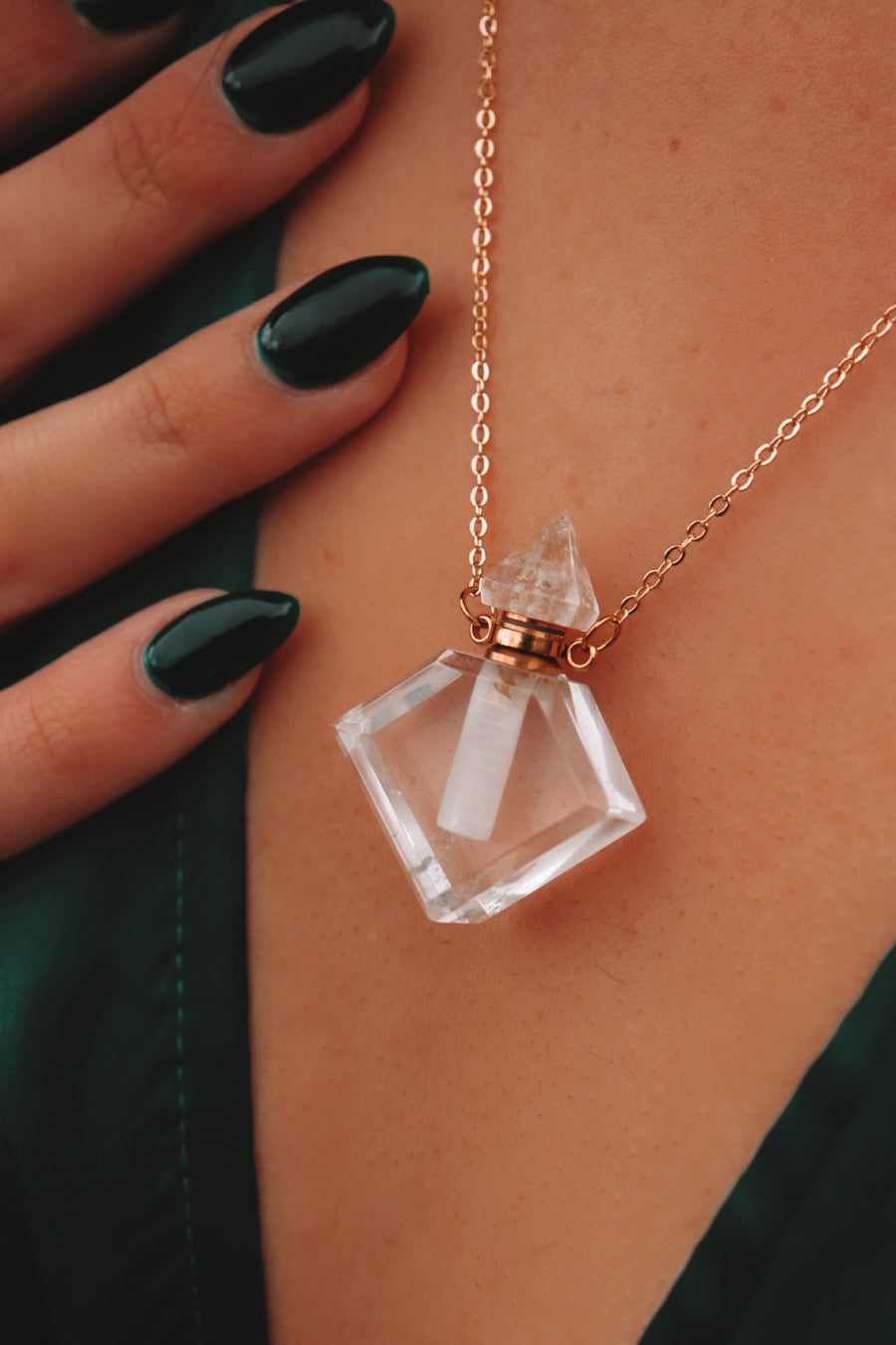 Spellbound | clear quartz potion bottle necklace