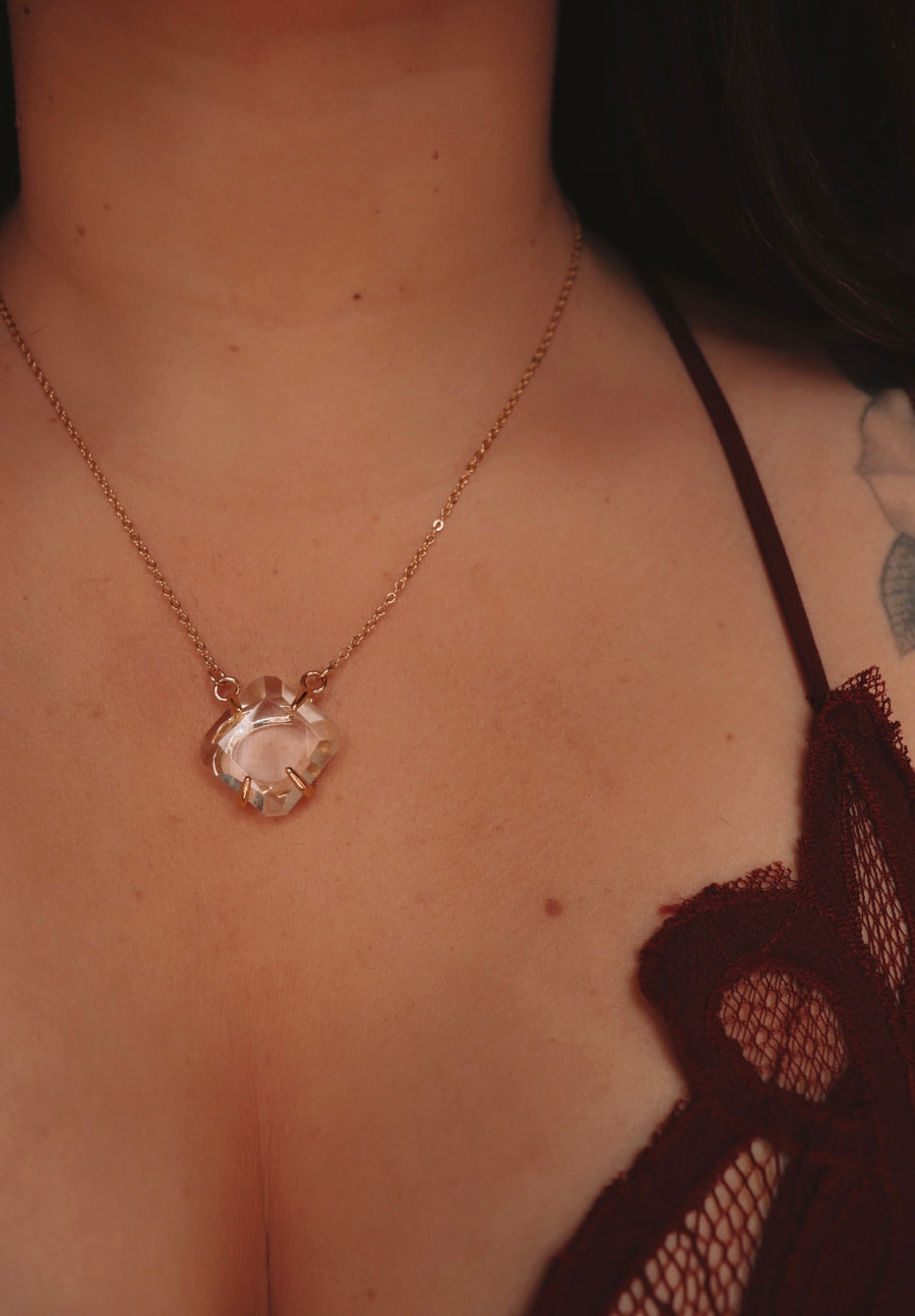 Diamond light | clear quartz necklace