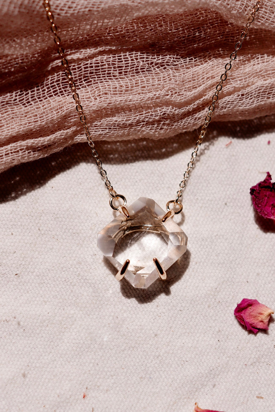 Diamond light | clear quartz necklace