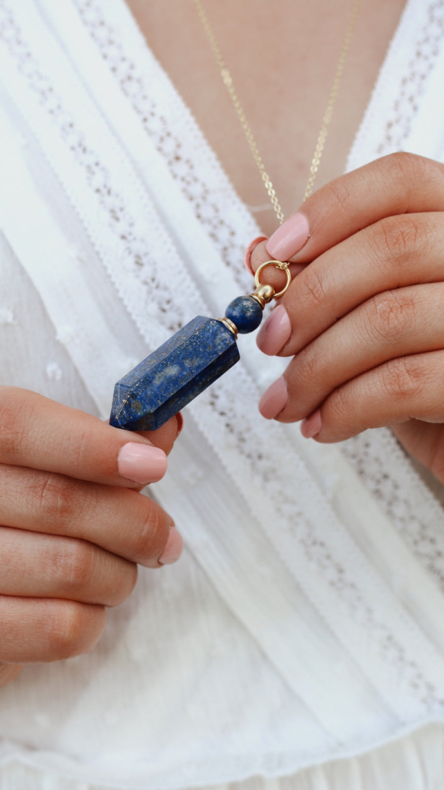 Lapis Lazuli - Essential Oil Vial Necklace
