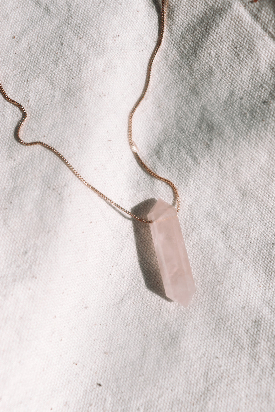 Goddess amulet | Rose quartz point necklace