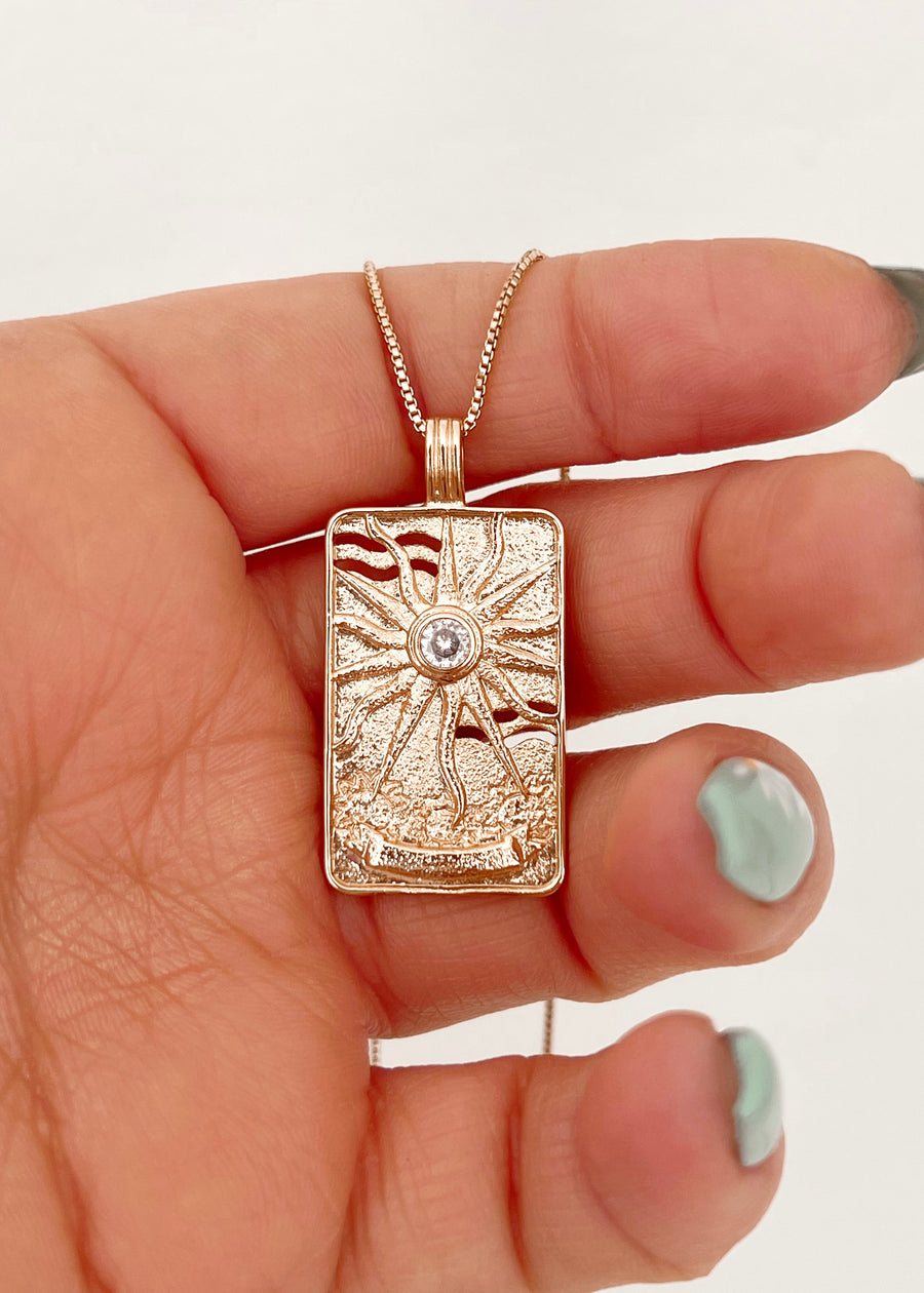 The sun | tarot card necklace