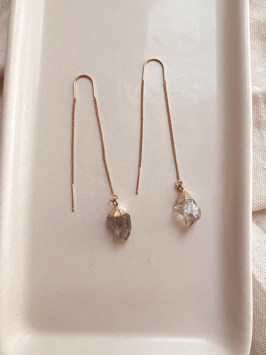 Alignment | Herkimer diamond threader earrings