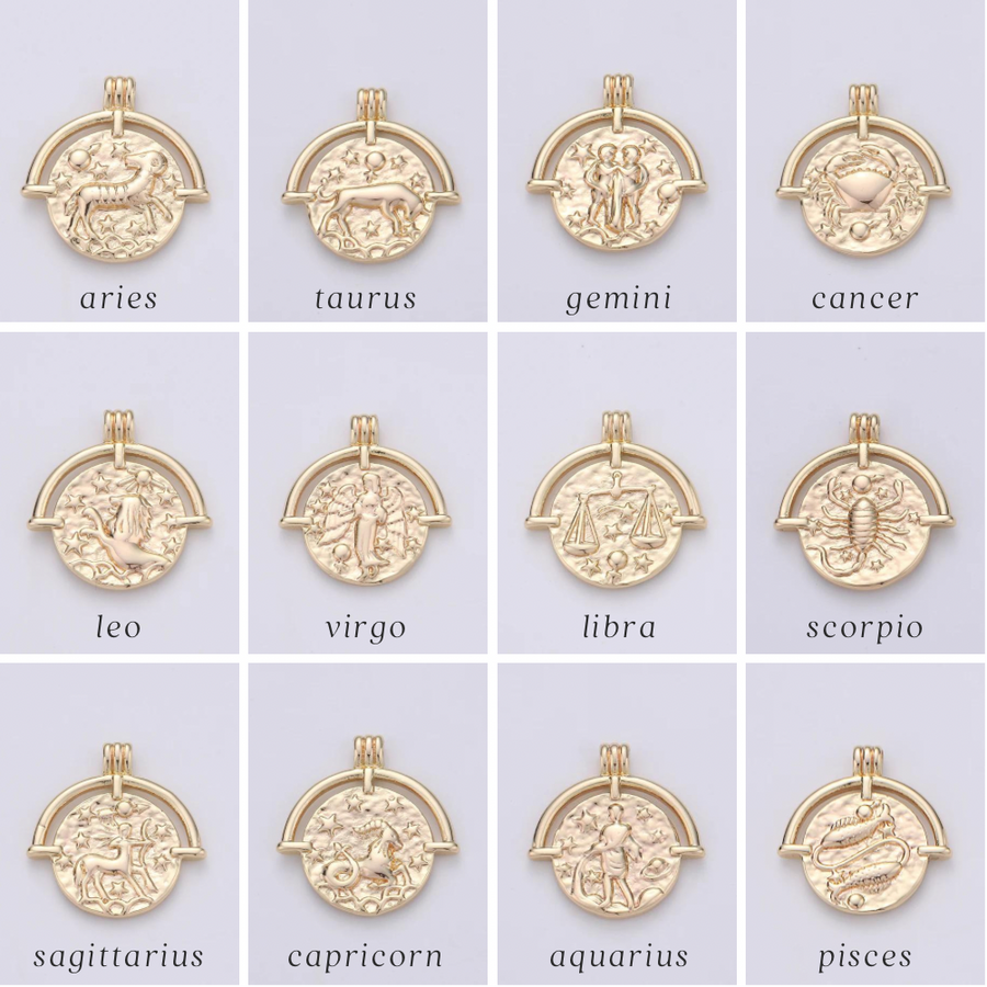 Zodiac birthstone necklace