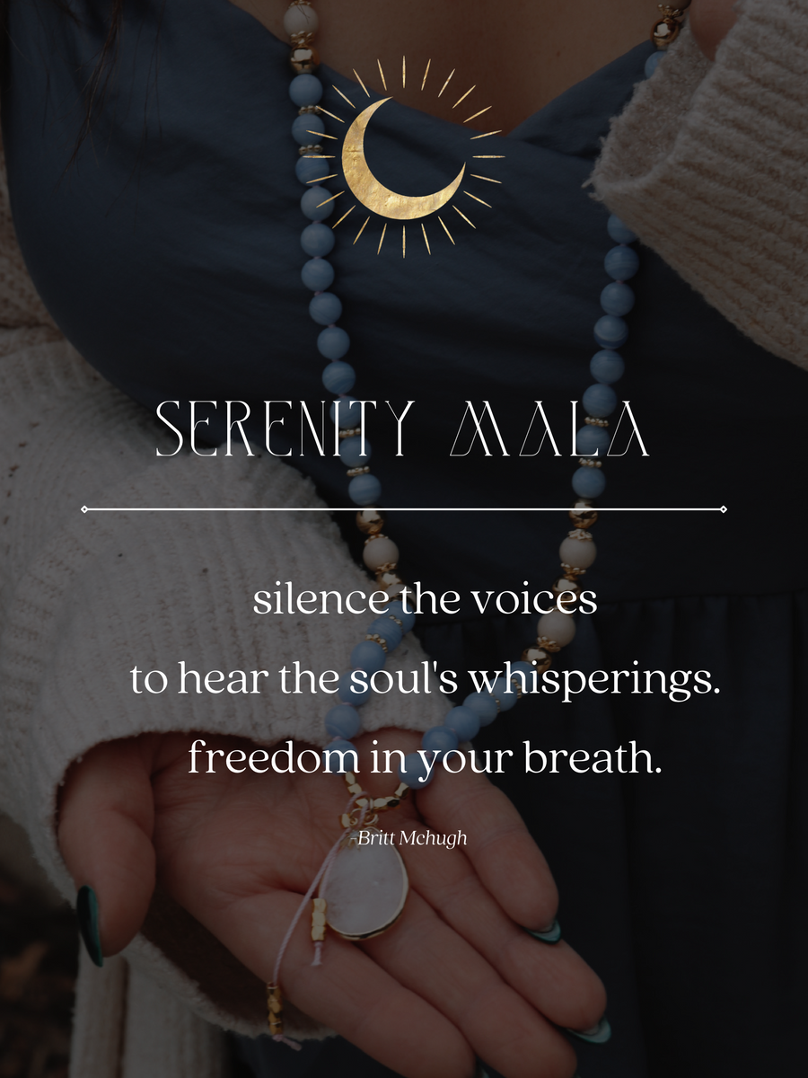 Serenity | blue lace agate mala necklace