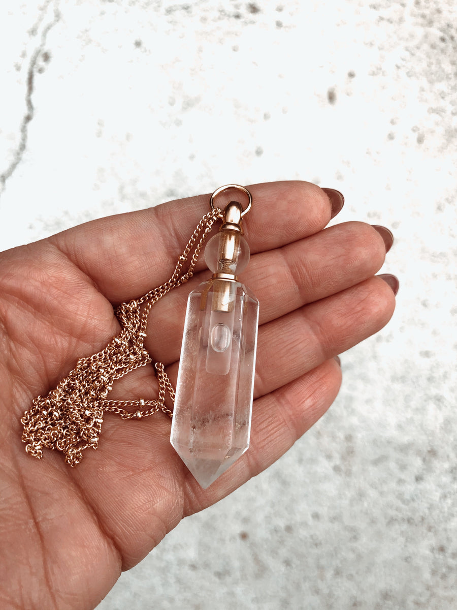Potion bottle necklace | Clear quartz