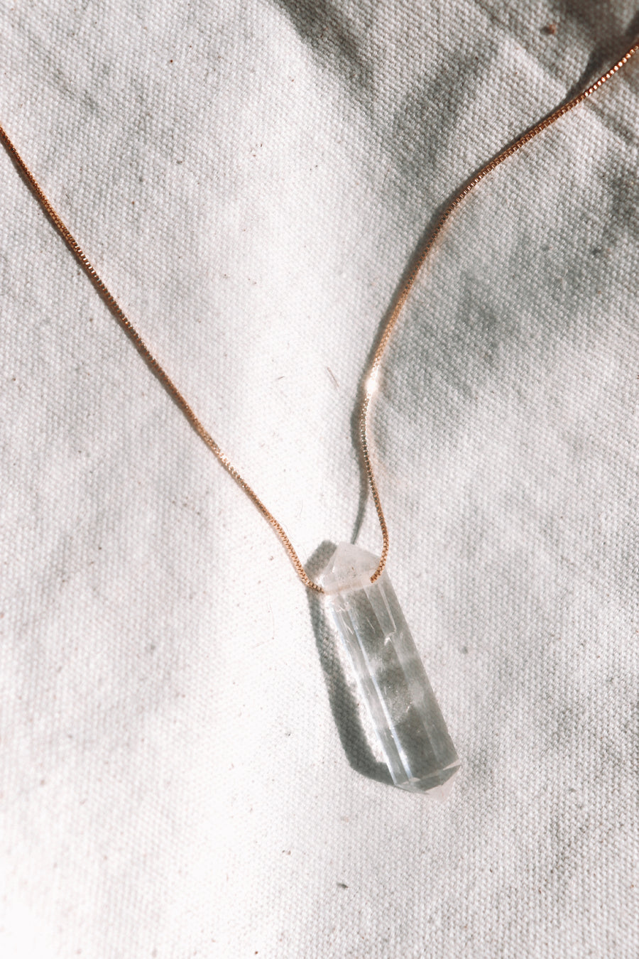 Goddess amulet | Clear quartz point necklace
