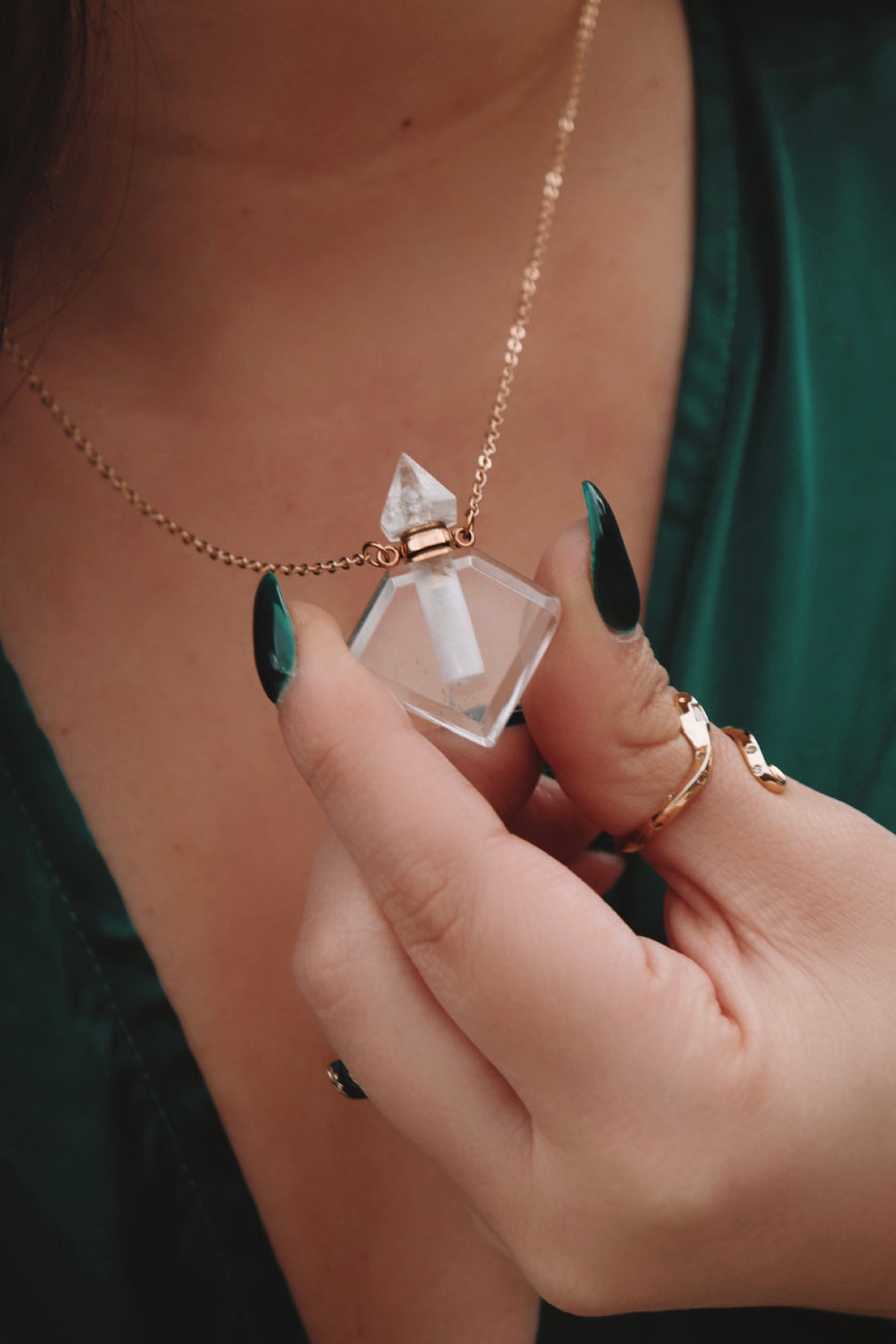 Spellbound | clear quartz potion bottle necklace