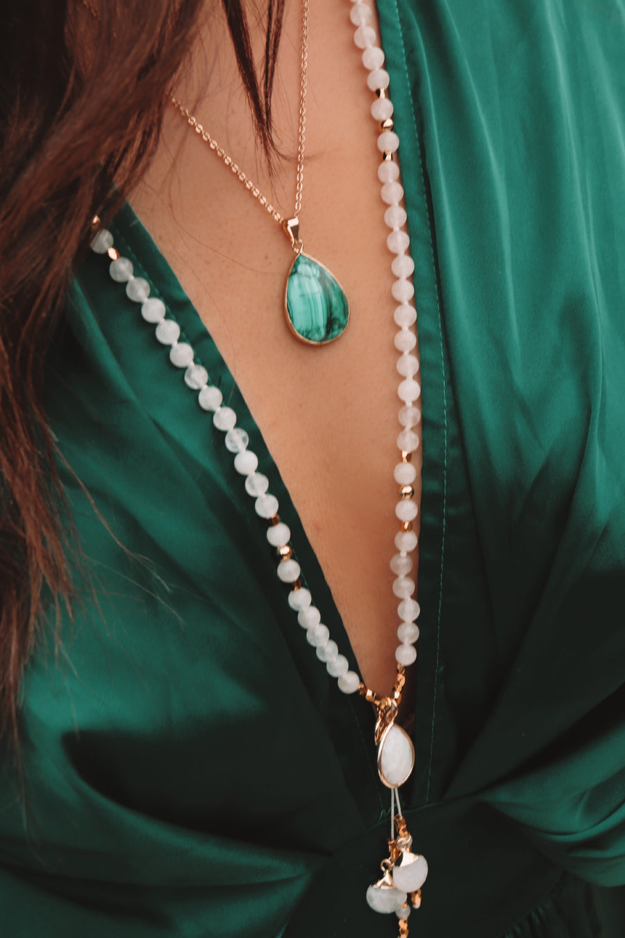Moon goddess | moonstone mala necklace