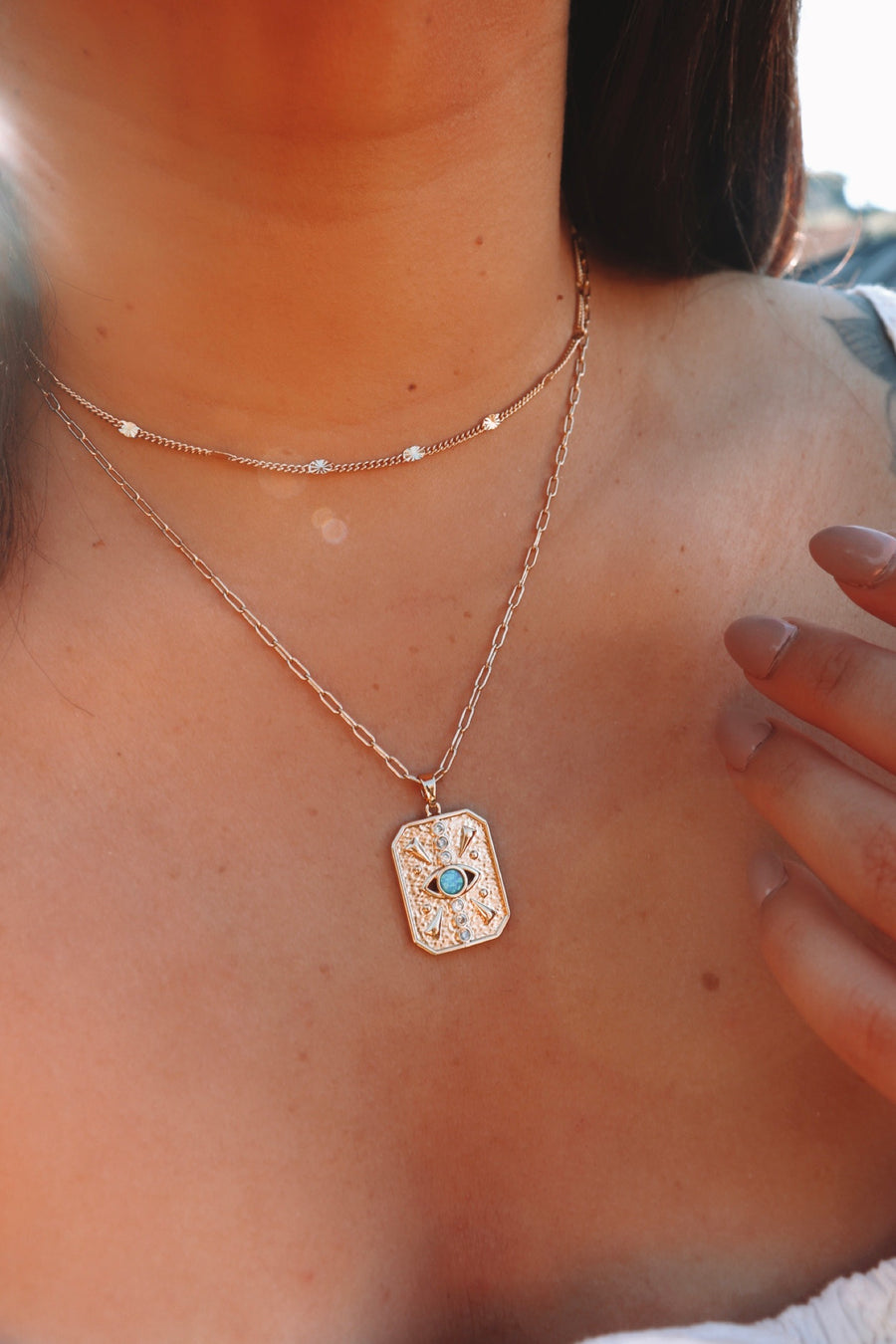 Solana | sunburst layering necklace