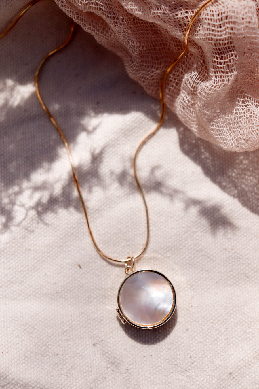 Full moon | mother of pearl intention locket